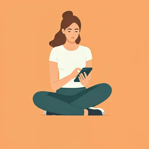 Person looking at fitness app on phone